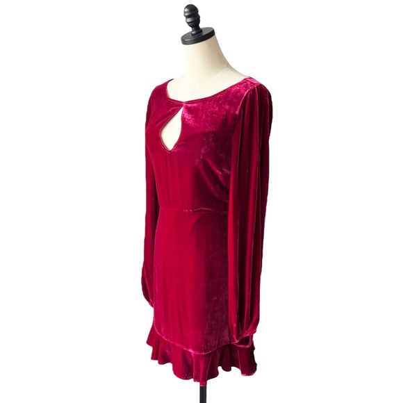 For Love And Lemons Raspberry Velvet Mini Dress | SMALL - Picture 2 of 10
